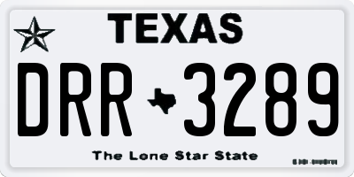 TX license plate DRR3289