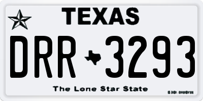 TX license plate DRR3293