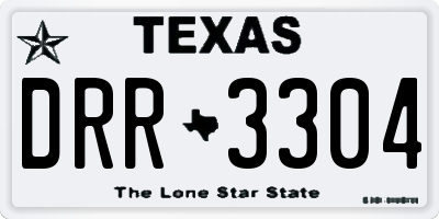 TX license plate DRR3304