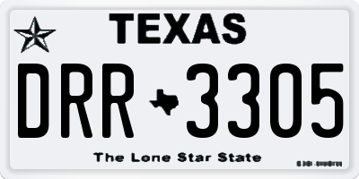 TX license plate DRR3305