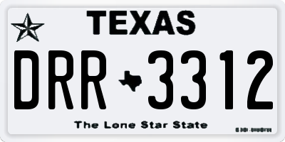 TX license plate DRR3312
