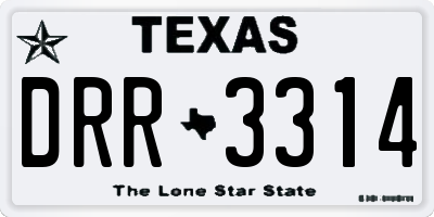 TX license plate DRR3314