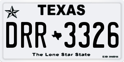 TX license plate DRR3326