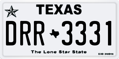 TX license plate DRR3331