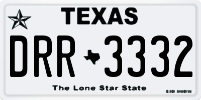 TX license plate DRR3332