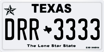 TX license plate DRR3333