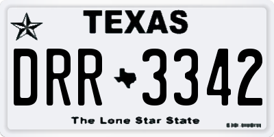 TX license plate DRR3342