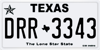 TX license plate DRR3343