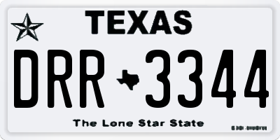 TX license plate DRR3344