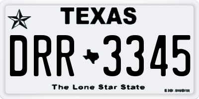 TX license plate DRR3345