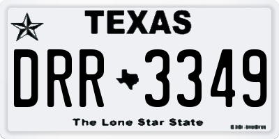 TX license plate DRR3349