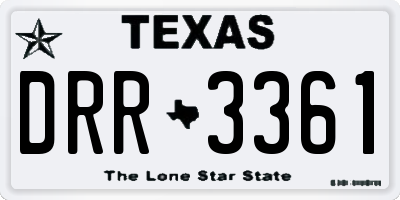 TX license plate DRR3361