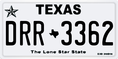 TX license plate DRR3362