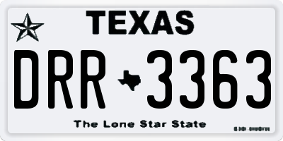TX license plate DRR3363