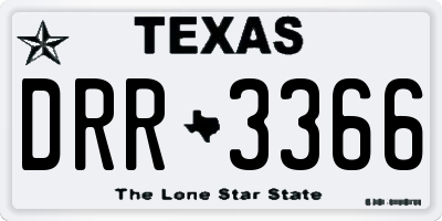 TX license plate DRR3366