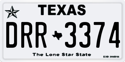TX license plate DRR3374
