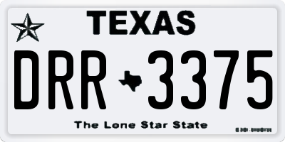 TX license plate DRR3375
