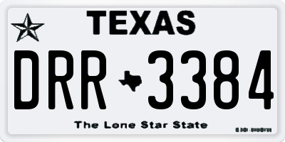 TX license plate DRR3384