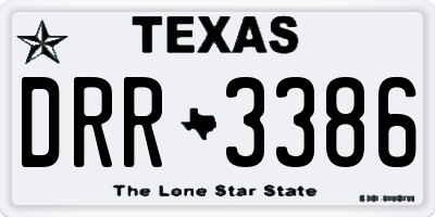 TX license plate DRR3386