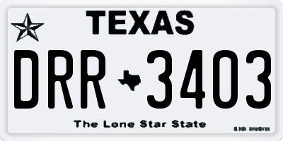 TX license plate DRR3403