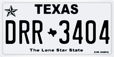 TX license plate DRR3404