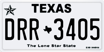 TX license plate DRR3405
