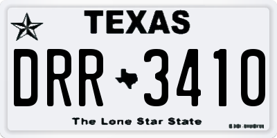 TX license plate DRR3410
