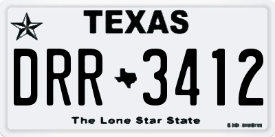 TX license plate DRR3412