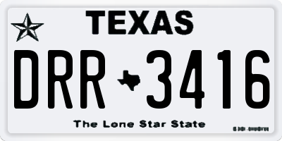 TX license plate DRR3416