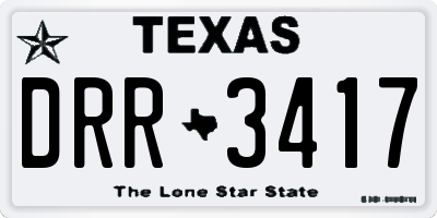 TX license plate DRR3417