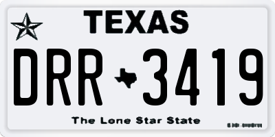 TX license plate DRR3419