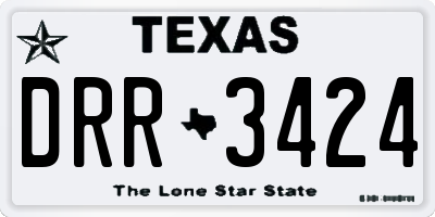 TX license plate DRR3424