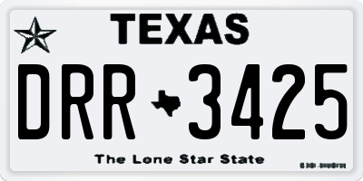 TX license plate DRR3425