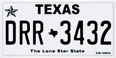 TX license plate DRR3432