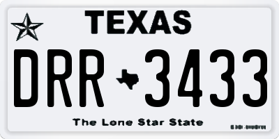 TX license plate DRR3433