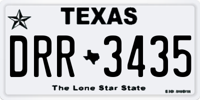TX license plate DRR3435