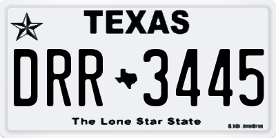 TX license plate DRR3445