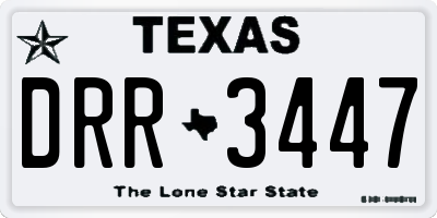 TX license plate DRR3447