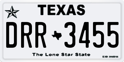TX license plate DRR3455