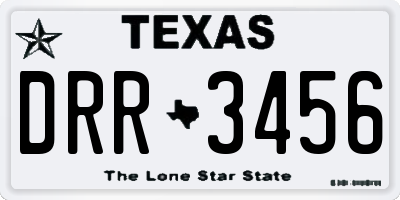 TX license plate DRR3456