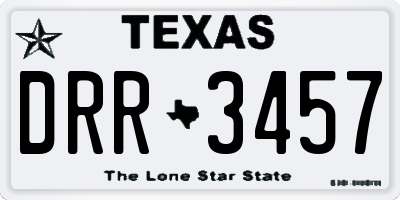 TX license plate DRR3457