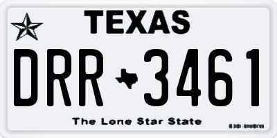 TX license plate DRR3461