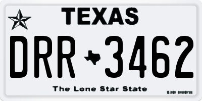 TX license plate DRR3462