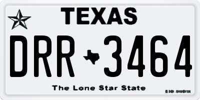 TX license plate DRR3464