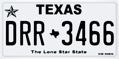 TX license plate DRR3466