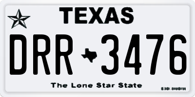 TX license plate DRR3476