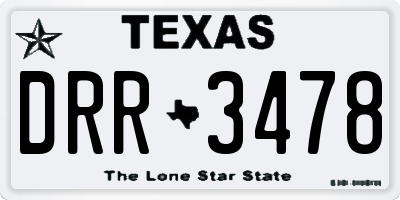 TX license plate DRR3478
