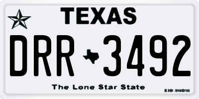 TX license plate DRR3492
