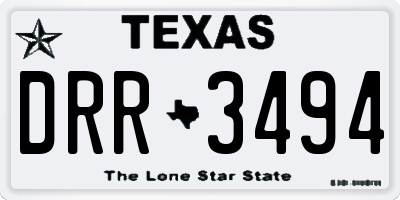 TX license plate DRR3494
