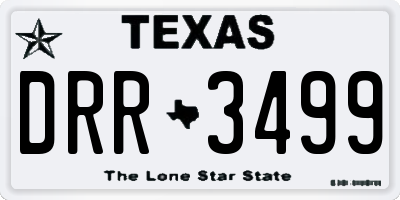 TX license plate DRR3499